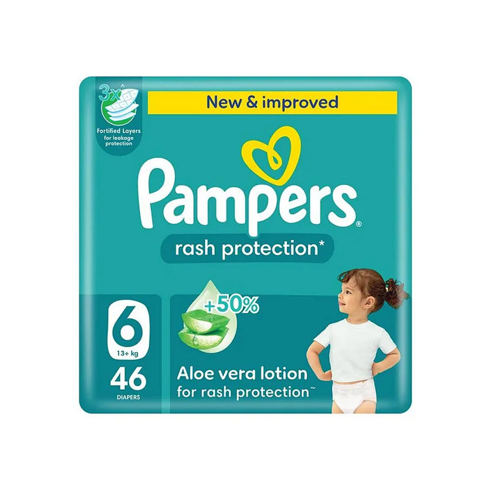 Pampers Baby-Dry Mega Pack Diapers with Aloe Vera Lotion Size (6) 16-21 Kg 48 Diapers
