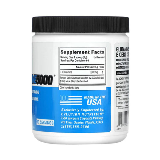 إيفلوشن نوتريشن‏ جلوتامين خالٍ من النكهات 5000 ملجم - 300 مجم |  صيدلية.كوم.