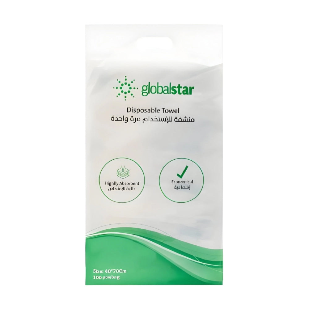 مناشف للإستخدام الواحد 70 × 40 سم 100 قطعة من جلوبال ستار |  صيدلية.كوم.