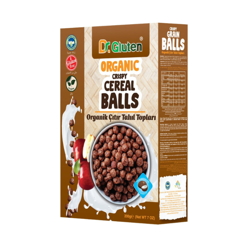كرات حبوب الشوكولاتة المقرمشة العضويه و الخاليه من الجلوتين 200 جم من دكتور جلوتين |  صيدلية.كوم.