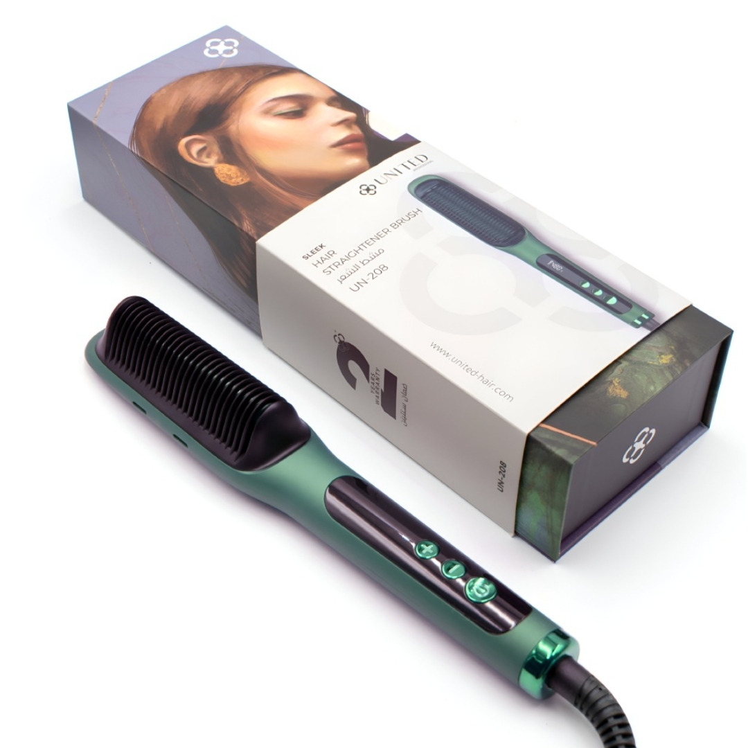 فرشاة شعر حراري مملسة شاشة رقمية 30 ثانية سرعة التسخين من يونايتيد 208G |  صيدلية.كوم.