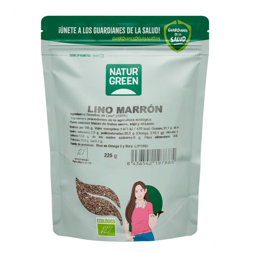 بذور كتان بني عضويه 225 جم من ناتشر جرين |  صيدلية.كوم.