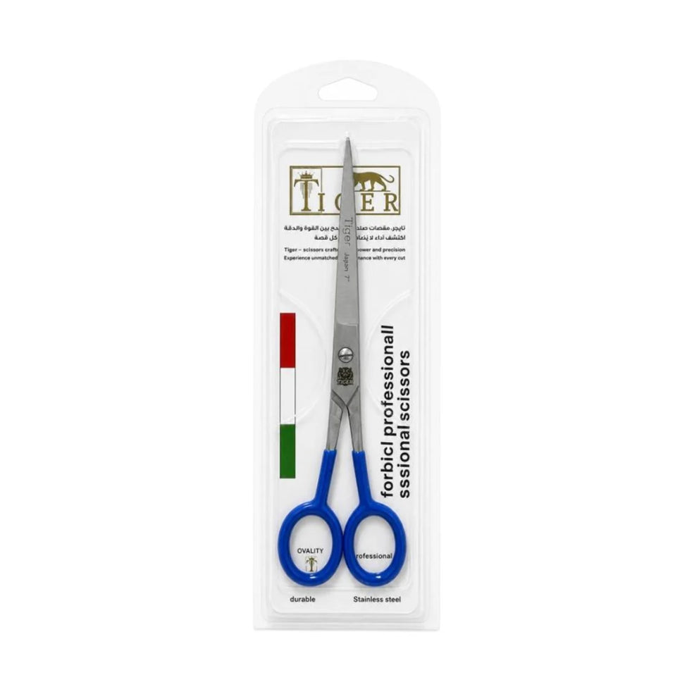 Tiger Laser Hair Scissors TR667 Professional Steel Blue Handle 7 mm