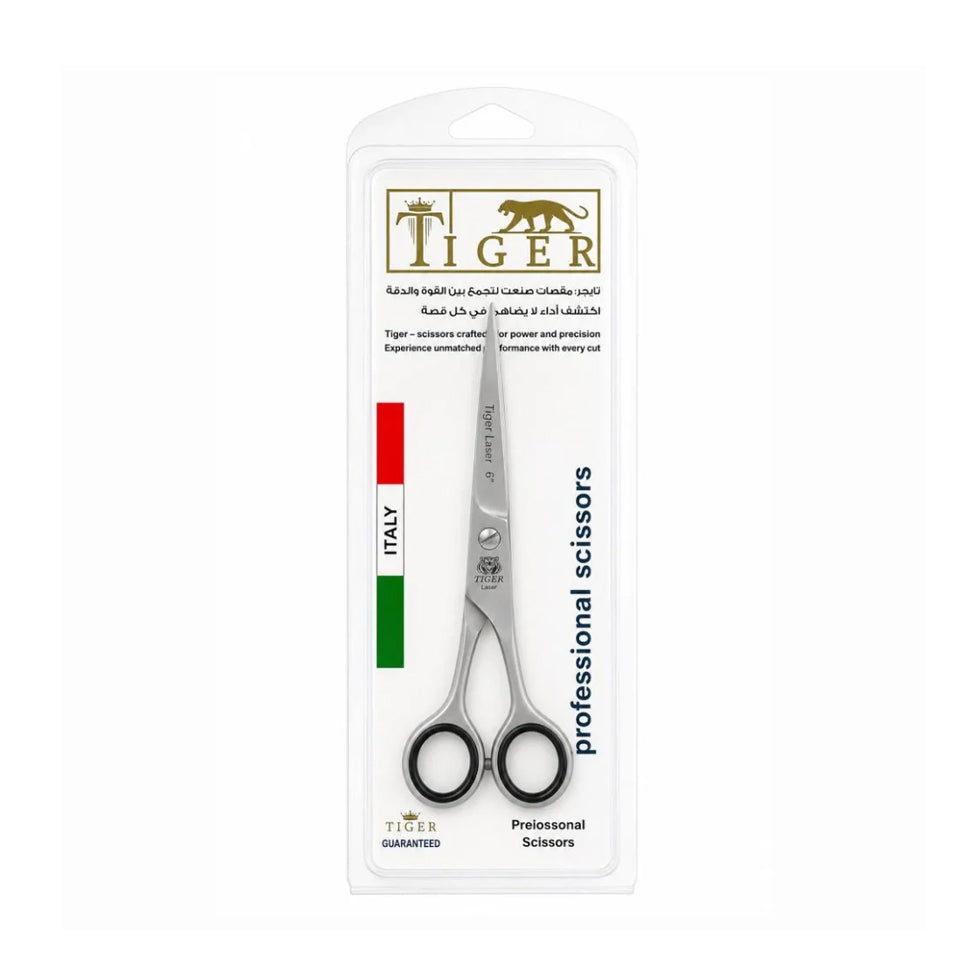Tiger Laser Professional Hair Scissors TR650 Steel with Removable Hand Support Rest 6 mm
