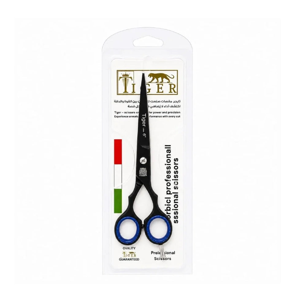 Tiger Laser Hair Scissors TR662 Professional Steel Line Black 6 mm