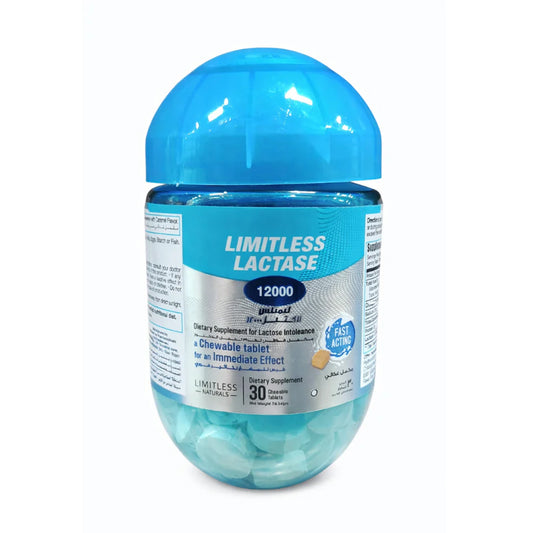 Limitless Lactase Concentrate 12000 Caramel 30 Tablets