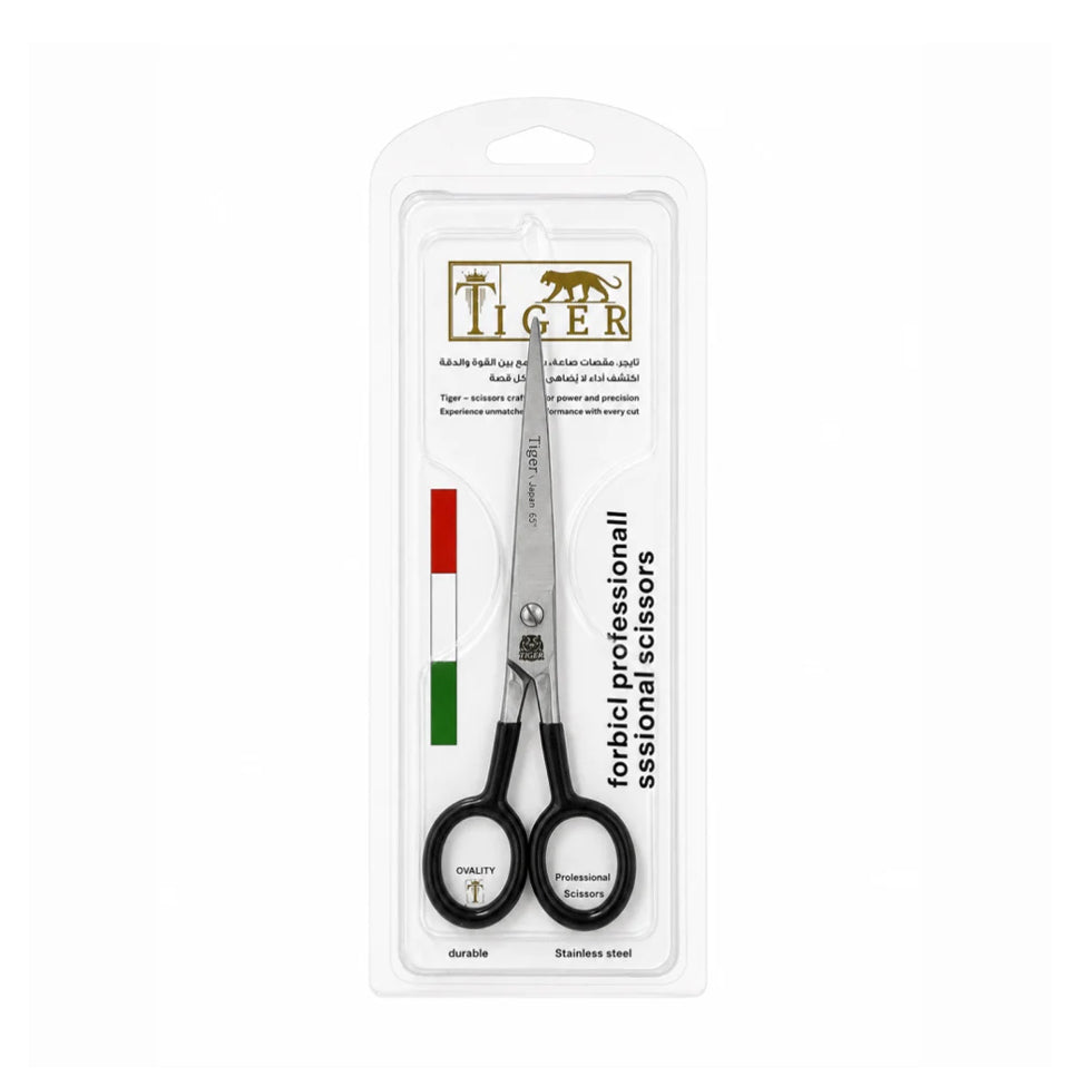 Tiger Laser Hair Scissors TR664 Professional Steel Black Handle 6 mm