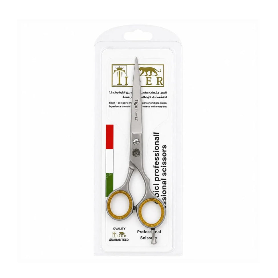 Tiger Laser Professional Steel Hair Scissors TR654 with Finger Support Rest 6.50 mm