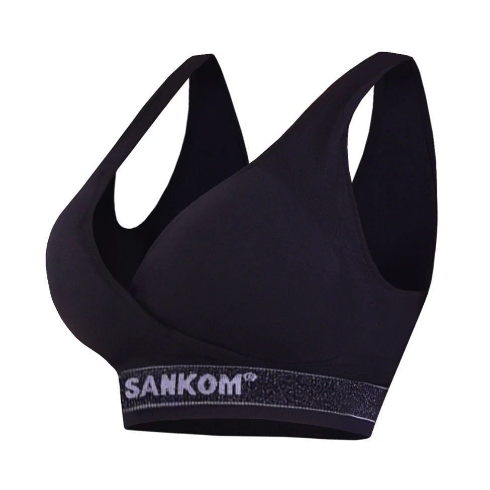 حمالة صدر رياضية حاصلة على براءة اختراع باللون الاسود من سانكوم |  صيدلية.كوم.