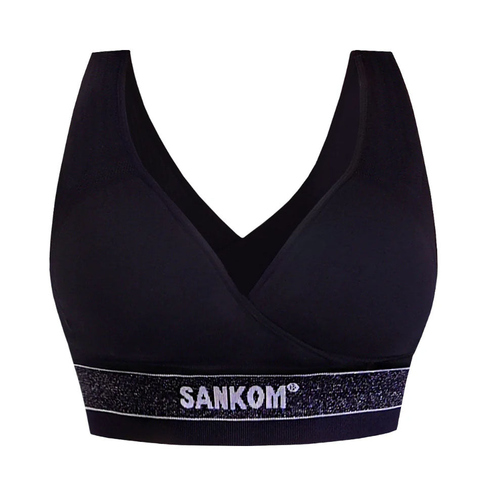 حمالة صدر رياضية حاصلة على براءة اختراع باللون الاسود من سانكوم |  صيدلية.كوم.