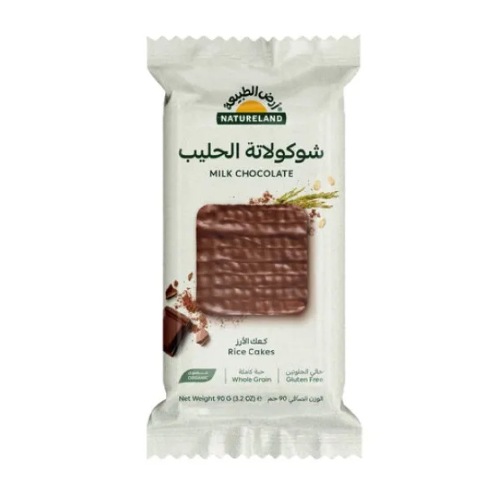 Natureland rice cakes with milk chocolate