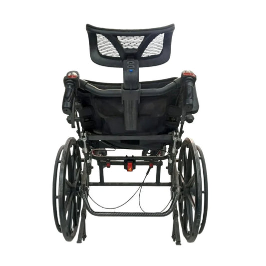 كرسي تنقل المونيوم خفيف الوزن مع ظهر متحرك وساند للرأس وكفرات خلفية كبيرة |  صيدلية.كوم.