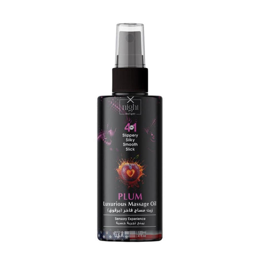X-Night Delight Massage Oil 4×1 Luxurious Plum 120ml