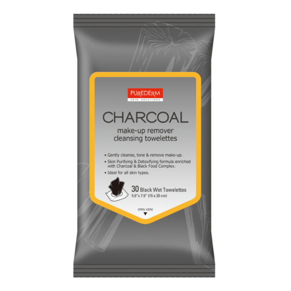 Purederm Charcoal Makeup Remover Wipes 30 Wipes