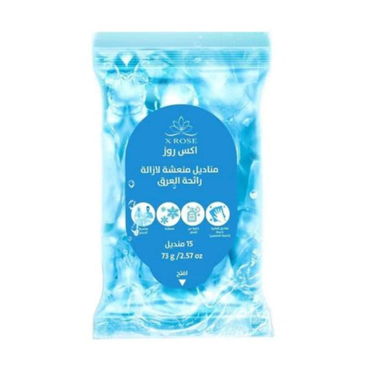 X Rose Deodorant Wipes Fragrance Free 15 Wipes