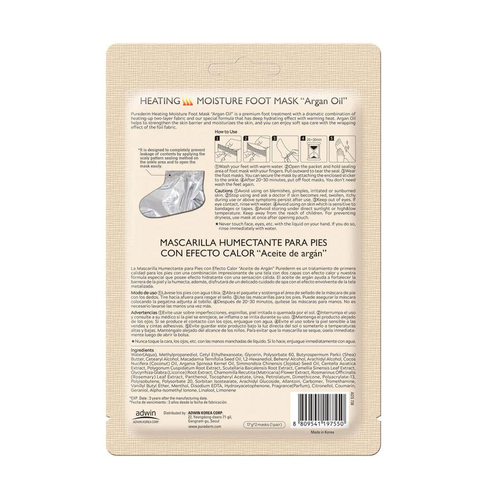 Purederm Heating Moisture Foot Mask Argan Oil