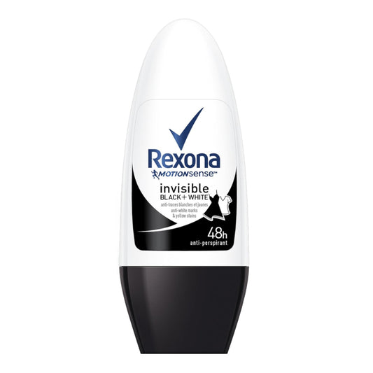 Rexona Invisible Dry Black & White Deodorant Roll On For Women 50 ml