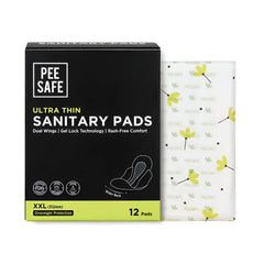 Pee Safe XX-Large Ultra Thin Sanitary Pads with Long Night Wings Extra 12 Pads