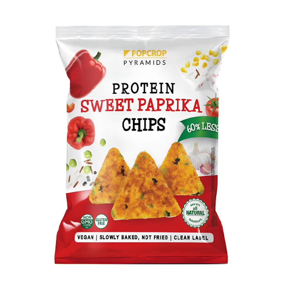 Pop Crop Sweet Paprika Flavored Protein Chips Gluten Free 60 g