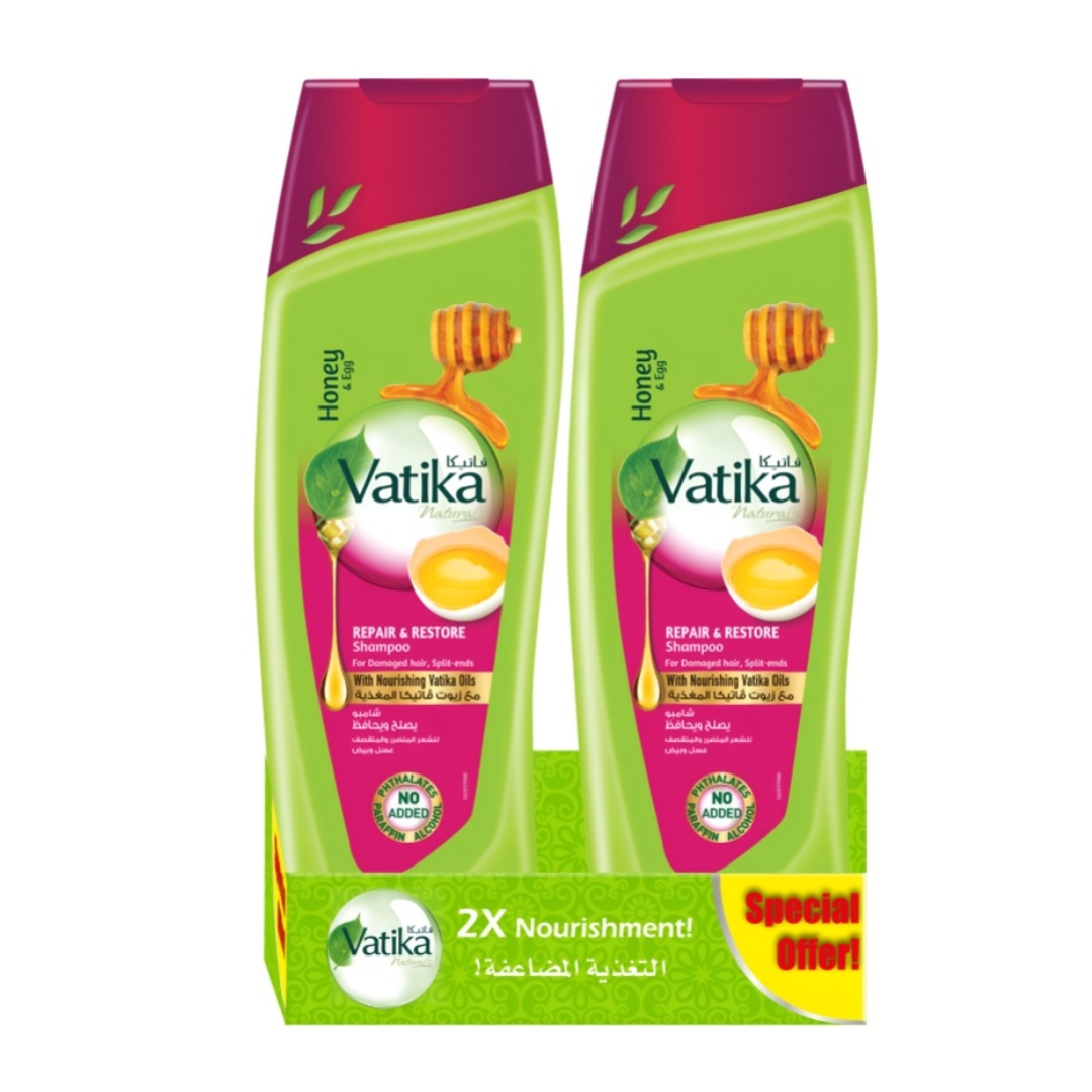 فاتيكا شامبو شعر يصلح ويحافظ بالعسل والبيض عبوة مزدوجة 350 مل |  صيدلية.كوم.