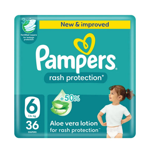Pampers Rash Protection Taped Diapers Size 6 Pack 36 Count