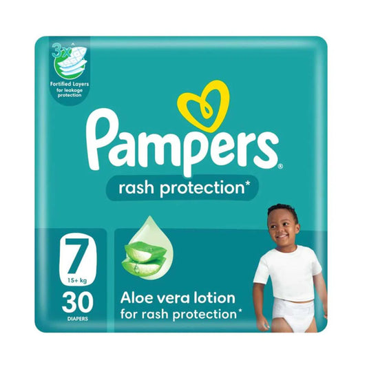 Pampers Rash Protection Taped Diapers Size 7 Pack 30 Count