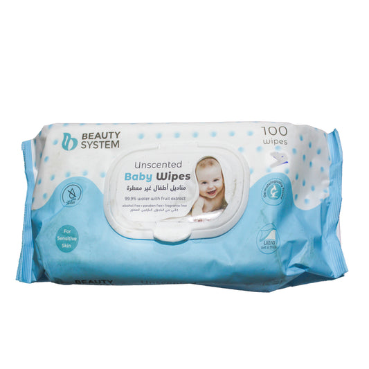 Beauty System Unscented Baby Wipes 100 wipes