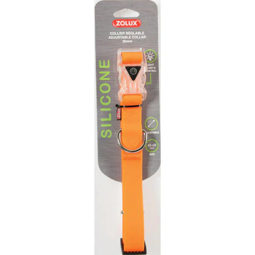 زولكس طوق سيليكون للكلاب قابل للتعديل - 25 مم - برتقالي |  صيدلية.كوم.