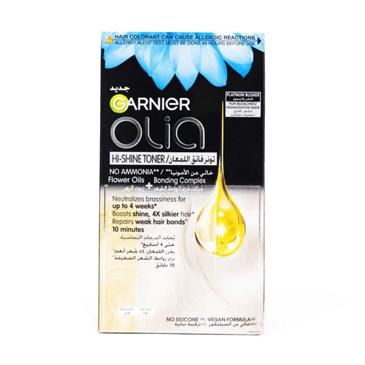 غارنييه صبغة خالية من الأمونيا اوليا تونر فائق اللمعان اشقر بلاتينيوم