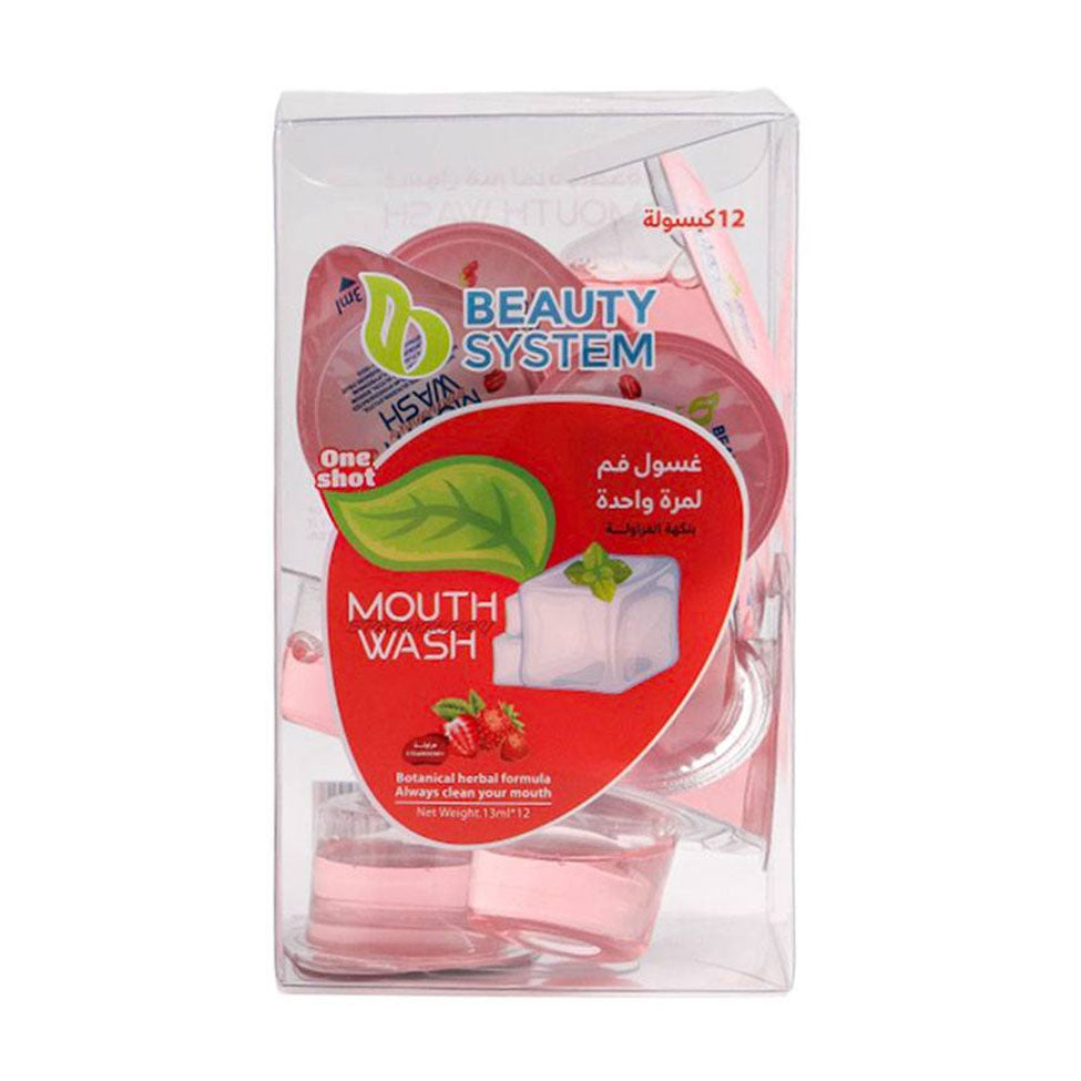 Beauty System Strawberry Flavored Mouthwash Capsules 12 Capsules × 13 Ml