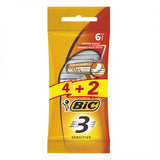 Bic Men's Razor 3 Blades for Sensitive Skin - 4 + 2 Free