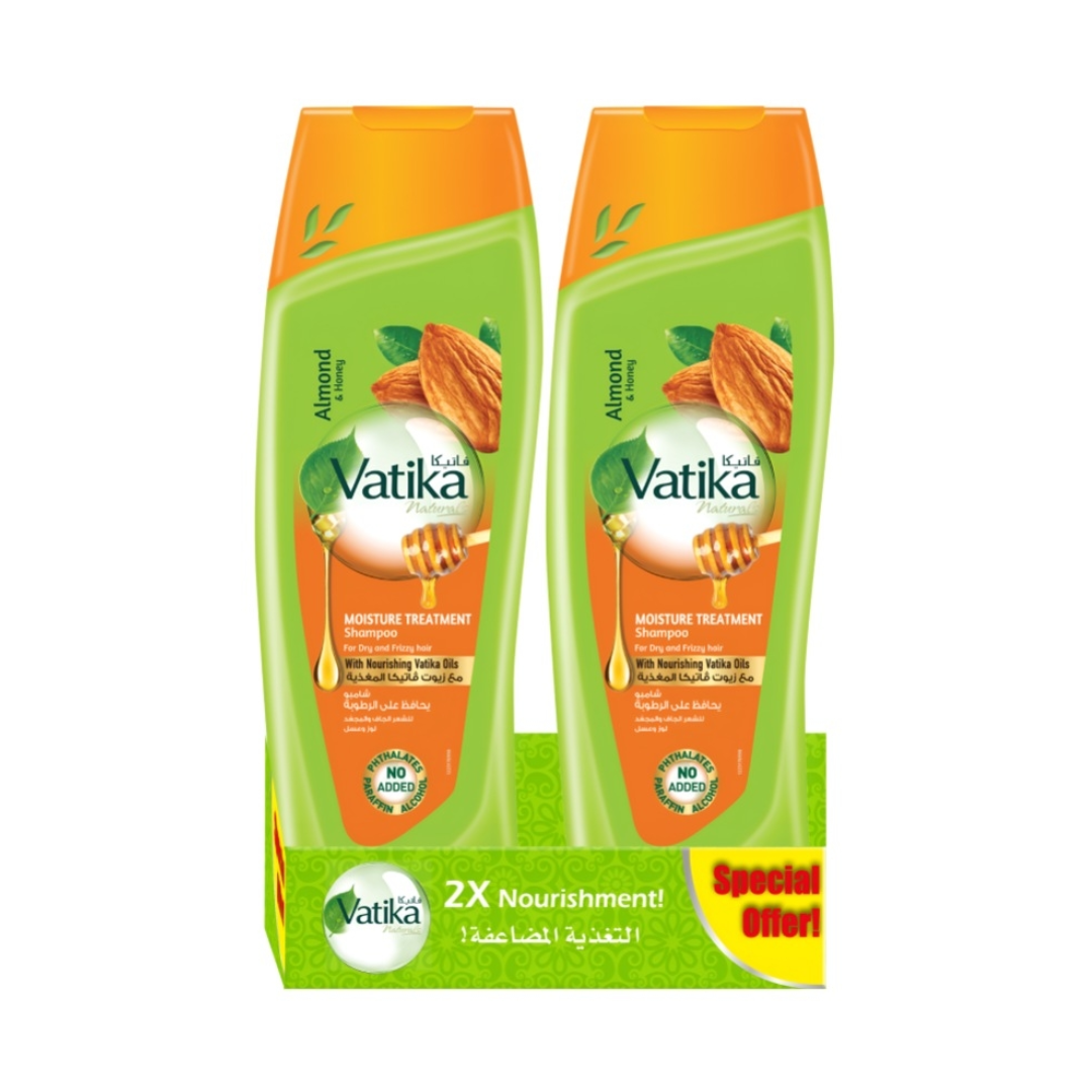 فاتيكا شامبو شعر يحافظ على الرطوبة باللوز والعسل عبوة مزدوجة 350 مل |  صيدلية.كوم.