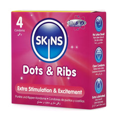 Skins Dots & Ribs Condom 4 Pieces