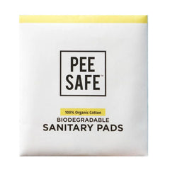 Pee Safe Organic Cotton and Bamboo Pulp Ultra Absorbent and Leak-Resistant Sanitary Pads, Regular Size, 10 Pads