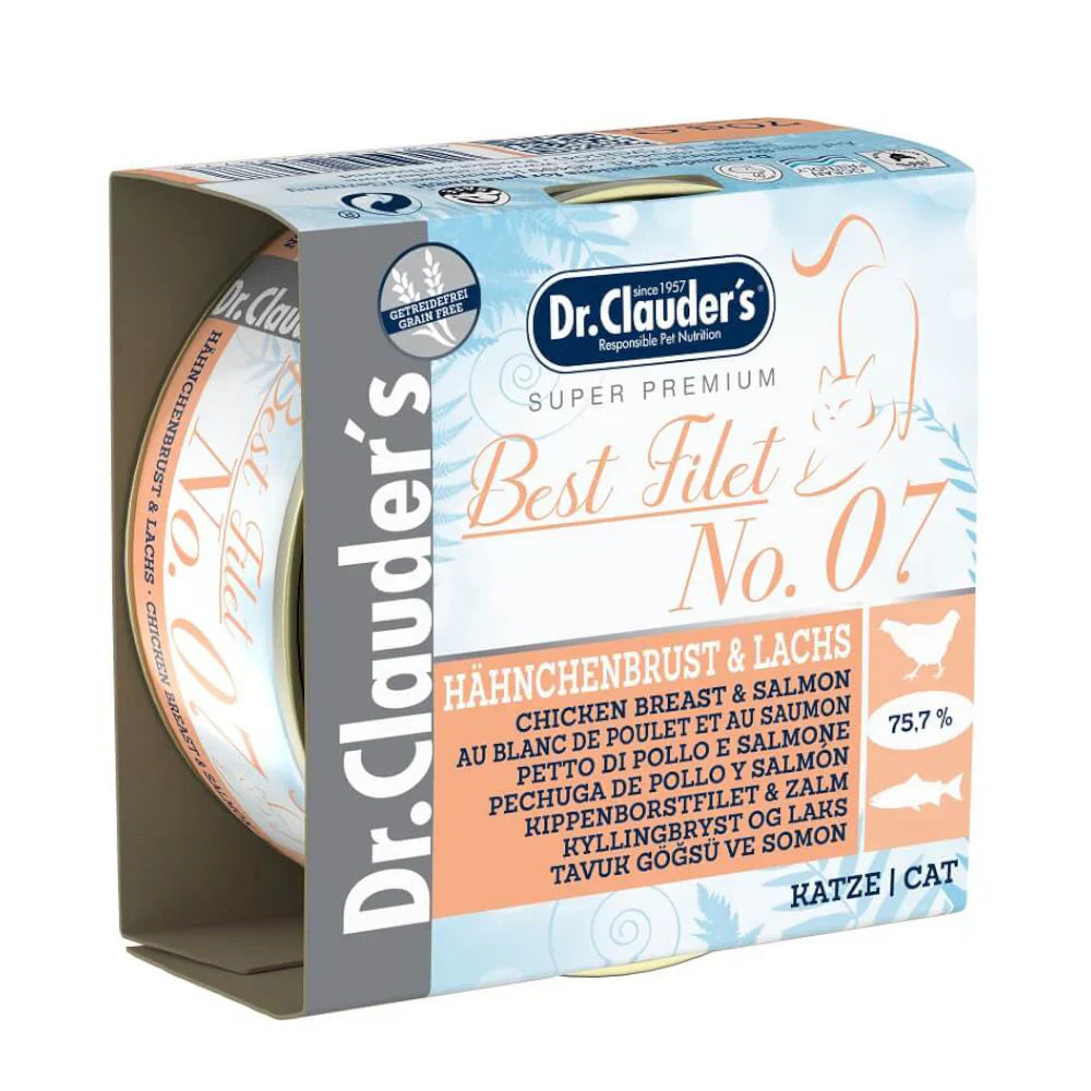 د. كلاودرز طعام رطب للقطط البالغة الدجاج والسالمون 70 جم |  صيدلية.كوم.