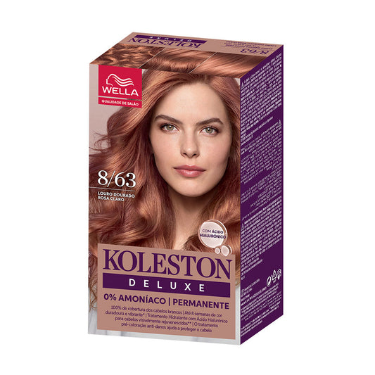 Koleston Hair Dye Kit Light Golden Pink Blonde 0% Ammonia Deluxe 8/63