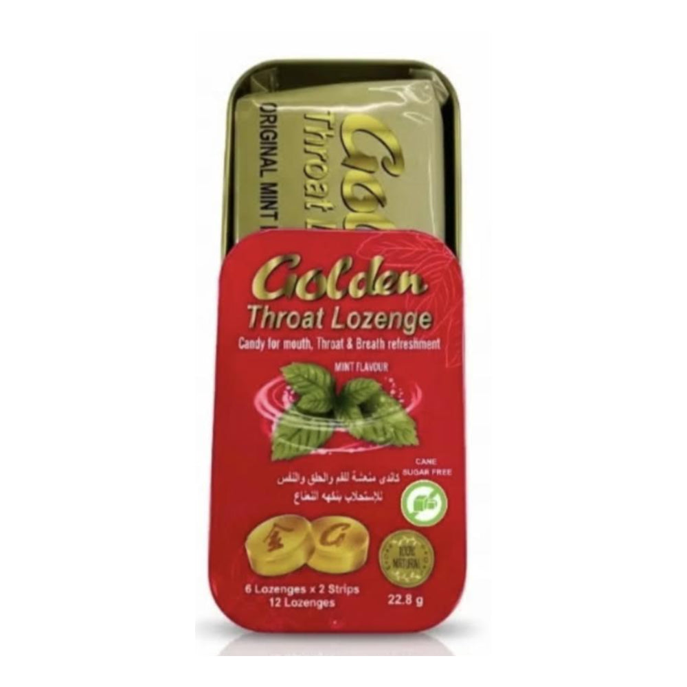 Golden Throat Lozenge Sugar Free Mint 12 Lozenges
