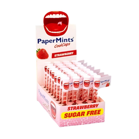 Refreshing Strawberry Breath Tablets 18 Capsules per Pack from Peper Mints × 32 Packs