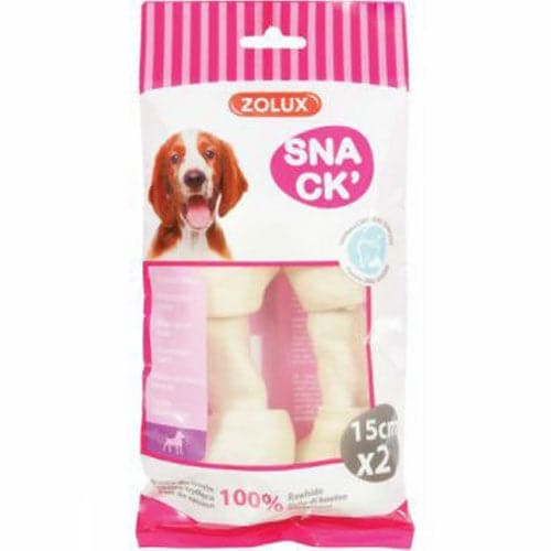 زولكس عظام لون ابيض مع عقدة 15سم × 2 مكافآت للكلاب |  صيدلية.كوم.