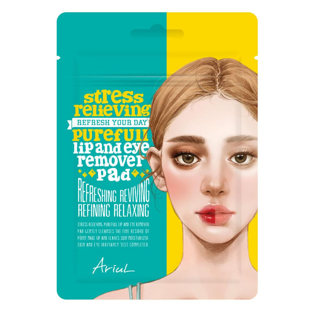 Ariul Pureful Makeup Remover and Stress Reliever Lip and Eye Makeup Pads 10 Pads