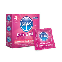 Skins Dots & Ribs Condom 4 Pieces