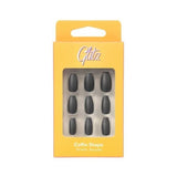 Glitz Self-Adhesive Artificial Nails Matte Black Coven Shape 12