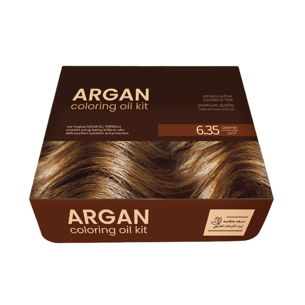 Argan Hair Coloring Oil Kit Caramel 6.35