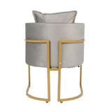 كرسي صالون نسائي رمادي مع حديد ذهبي |  صيدلية.كوم.