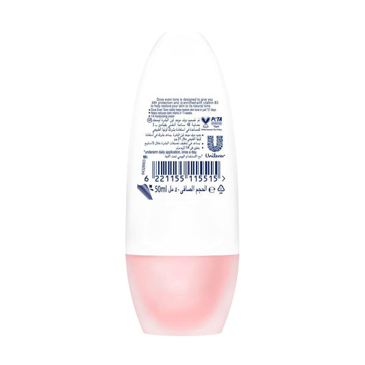 Dove Roll-On Deodorant Uniform Skin Tone Pink 50 Ml