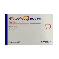 Glucophage 1000 mg Metformin 30 Tablets