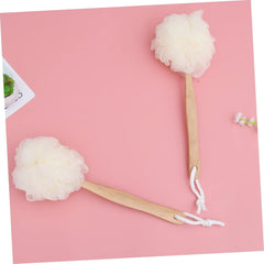 Professional nylon body loofah with shower stick