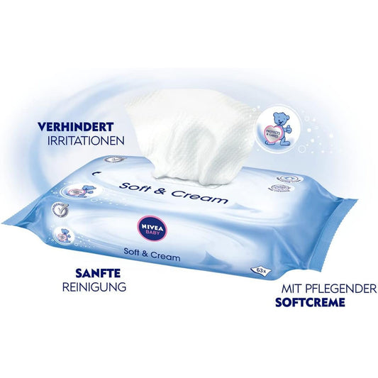 Nivea Wet Wipes Ostrich Cream 63 Wipes