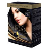 Argan hair dye and color with argan oil, natural black 1.0