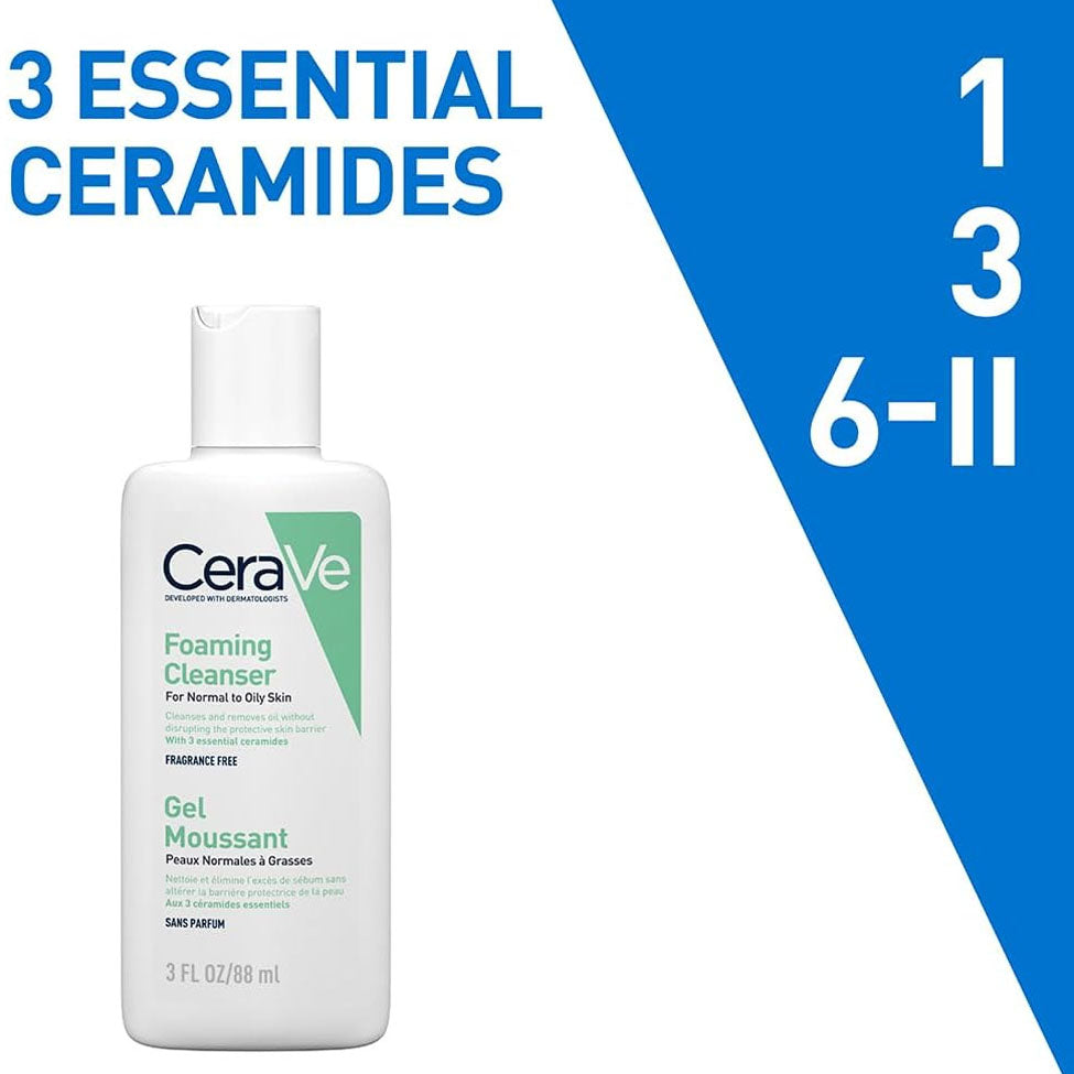 CeraVe Foaming Gel Cleanser for Normal to Oily Skin - 88ml